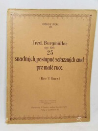 Burgmüller, Fredrich, 25 snadných, postupně seřazených etud pro malé ruce, 1930